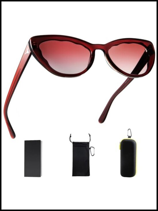 Retro Cat Eye Sunglasses UV400 Protection Polarized Gradient Petal Frame Women main image 4